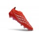adidas Crampons Predator 26 Elite Laceless FG Rouge Blanc