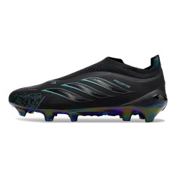 adidas Crampons Predator 26 Elite Laceless FG Noir Bleu