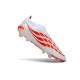 adidas Crampons Predator 26 Elite Laceless FG Blanc Noir Rouge