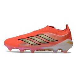 adidas Crampons Predator 26 Elite Laceless FG Solar Turbo Thermal Chrome Noir