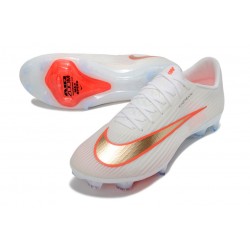 Chaussures Nike Air Zoom Mercurial Vapor 17 Elite FG Blanc Or Orange