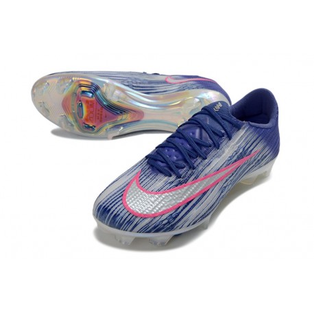 Chaussures Nike Air Zoom Mercurial Vapor 17 Elite FG Bleu Argent