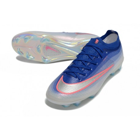 Nike Crampon Zoom Mercurial Vapor XVII Elite FG Bleu Argent Rose
