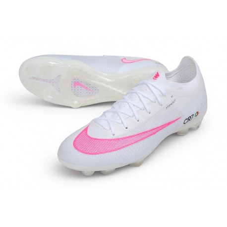 Nouveau Chaussure Nike Mercurial Vapor XVII Elite FG CR7 Blanc Rose