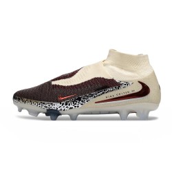 Crampons Nike Phantom 6 High Elite FG Bordeaux Crush Rouge Univ Fossile 