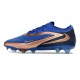Nike Crampons Phantom 6 Low Elite FG Bleu Marine Cuivre Métallique