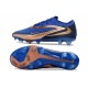 Nike Crampons Phantom 6 Low Elite FG Bleu Marine Cuivre Métallique