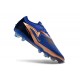 Nike Crampons Phantom 6 Low Elite FG Bleu Marine Cuivre Métallique