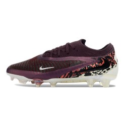 Nike Phantom 6 Low Elite FG Bordeaux Crush Rouge Univ Fossile 