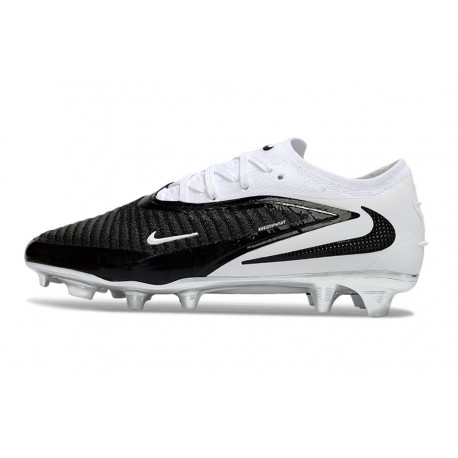 Nike Crampons de Football Phantom 6 Low Elite FG Noir Blanc