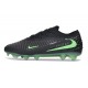 Nike Crampons de Football Phantom 6 Low Elite FG Noir Vert Illusion