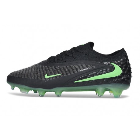 Nike Crampons de Football Phantom 6 Low Elite FG Noir Vert Illusion