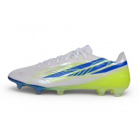 Crampons de Football adidas F50 Hyperfast EVO FG Blanc Bleu Jaune