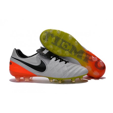 Crampons de football Nike Tiempo Legend VI FG Hommes Blanc Noir Orange Total Volt