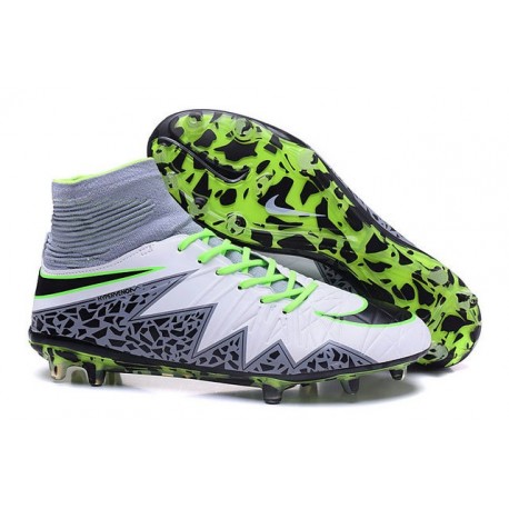 Nouveau Cramons Nike HyperVenom Phantom 2 FG Blanc Vert Gris Noir