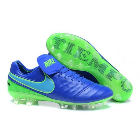 Chaussures de football Nike Tiempo Legend 6 FG Hommes Bleu Vert