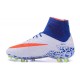 Hommes Chaussures Nike HyperVenom Phantom 2 FG Bleu Blanc Orange