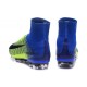 Chaussures Nike - Crampons de Footabll Homme - Nike Mercurial Superfly 5 FG Vert Bleu Noir