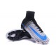 Chaussures Nike - Crampons de Footabll Homme - Nike Mercurial Superfly 5 FG Blanc Bleu Noir