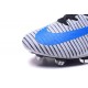 Chaussures Nike - Crampons de Footabll Homme - Nike Mercurial Superfly 5 FG Blanc Bleu Noir