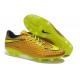 Chaussure De Football - Nike Hypervenom Phantom FG - Terrain Sec - Chaussure Homme Neymar Or Jaune
