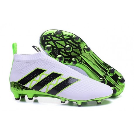 2016 Crampons Foot Adidas Ace16+ Purecontrol FG/AG Vert Blanc Noir