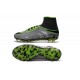 Hommes Chaussures Nike HyperVenom Phantom 2 FG Platine Noir Vert