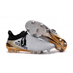 Nouvelles Crampons Adidas X 16+ Purechaos FG/AG Blanc Or Noir