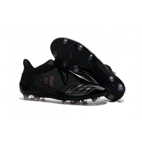 2016 Crampons Football Adidas X 16+ Purechaos FG Cuir Tout Noir