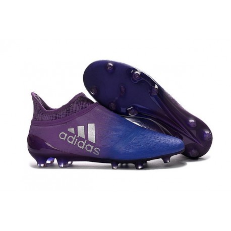 2016 Crampons Football Adidas X 16+ Purechaos FG Violet Bleu Argenté