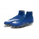 Hommes Chaussures Nike HyperVenom Phantom 2 FG Neymar x Jordan Bleu Argenté