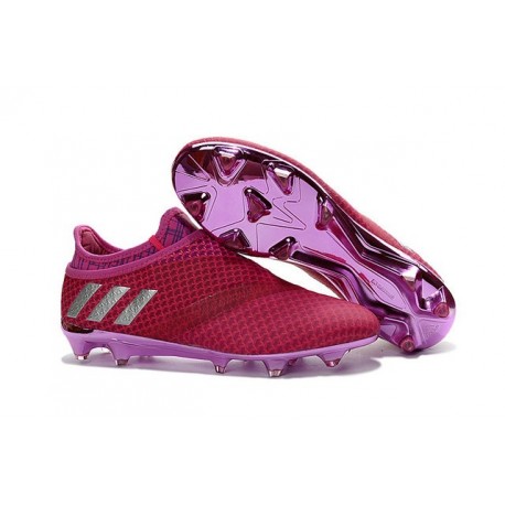 Adidas Messi 16+ Pureagility FG/AG Pas Cher Crampons foot Rouge Violet Argenté