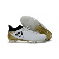 Adidas X 16.1 AG/FG - Crampons foot Nouveau Blanc Noir Or