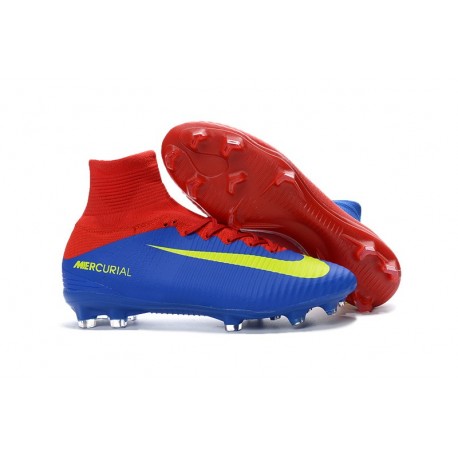 Nike Mercurial Superfly 5 FG - Chaussures de Football 2016 Bleu Rouge Jaune