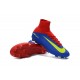 Nike Mercurial Superfly 5 FG - Chaussures de Football 2016 Bleu Rouge Jaune