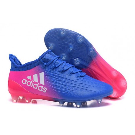 Adidas X 16.1 AG/FG - Crampons foot Nouveau Bleu Rose Blanc