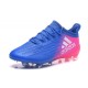 Adidas X 16.1 AG/FG - Crampons foot Nouveau Bleu Rose Blanc