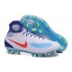 Chaussures de football - Nouveau Nike - Magista Obra II FG Blanc Bleu Orange