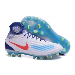 Chaussures de football - Nouveau Nike - Magista Obra II FG Blanc Bleu Orange