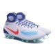 Chaussures de football - Nouveau Nike - Magista Obra II FG Blanc Bleu Orange