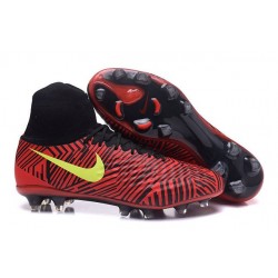 Hommes Chaussures Nike Magista Obra II FG Noir Rouge Jaune