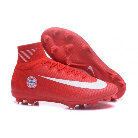 Nike Mercurial Superfly 5 FG - Chaussures de Football 2016 FC Bayern München Rouge Blanc