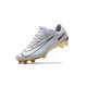 Nouveau Chaussures Football - Nike Mercurial Vapor XI FG Crampons CR7 Vitórias Blanc Or Noir