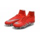 Hommes Chaussures Nike HyperVenom Phantom 2 FG Rouge Argent