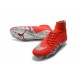 Hommes Chaussures Nike HyperVenom Phantom 2 FG Rouge Argent