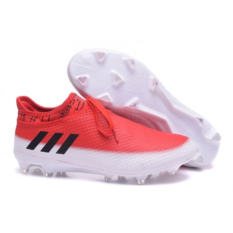 Adidas Messi 16+ Pureagility FG/AG Pas Cher Crampons foot Blanc Noir Rouge