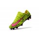 Nouveau Chaussures de Foot Nike Mercurial Vapor 11 FG Peau de serpent Rose Jaune