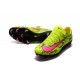 Nouveau Chaussures de Foot Nike Mercurial Vapor 11 FG Peau de serpent Rose Jaune
