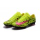 Nouveau Chaussures de Foot Nike Mercurial Vapor 11 FG Peau de serpent Rose Jaune