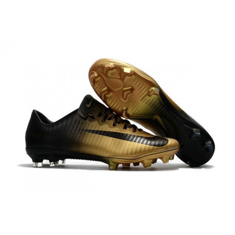 Chaussures de Foot Nike Mercurial - crampon mercurial vapor XI FG ACC Or Noir